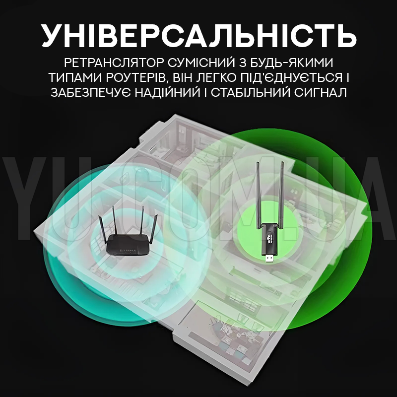 Ретранслятор-підсилювач WiFi сигналу USB